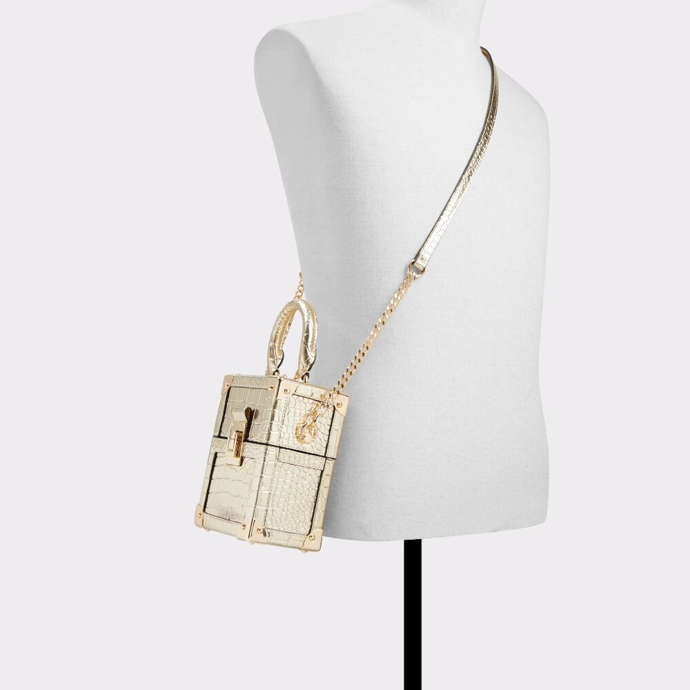 NWT ALDO Novelty Top Handle Silver Box Crossbody Bag/Purse